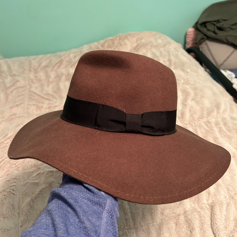Free People wide-brim floppy wool hat
